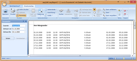 Dozenteninformation mit Zeittafelelement Unterrichtsphase