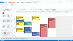 Schnappschuss Outlook-Ansicht mit Terminen